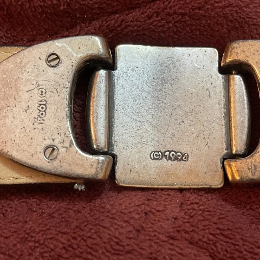 Vtg Brighton Belt S 44607 with Brown Leather and‎ Silver Embellishments, 1994